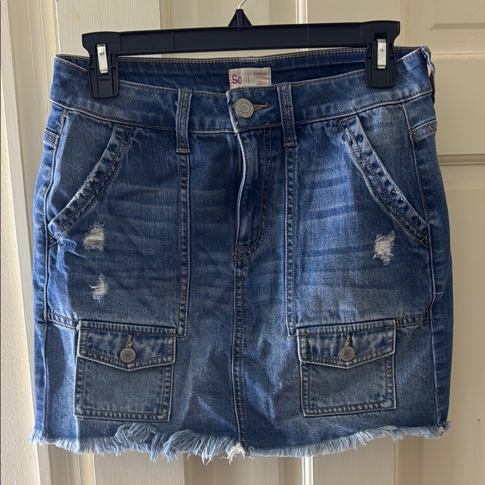 SO Blue Mini Pencil Skirt Casual Cargo